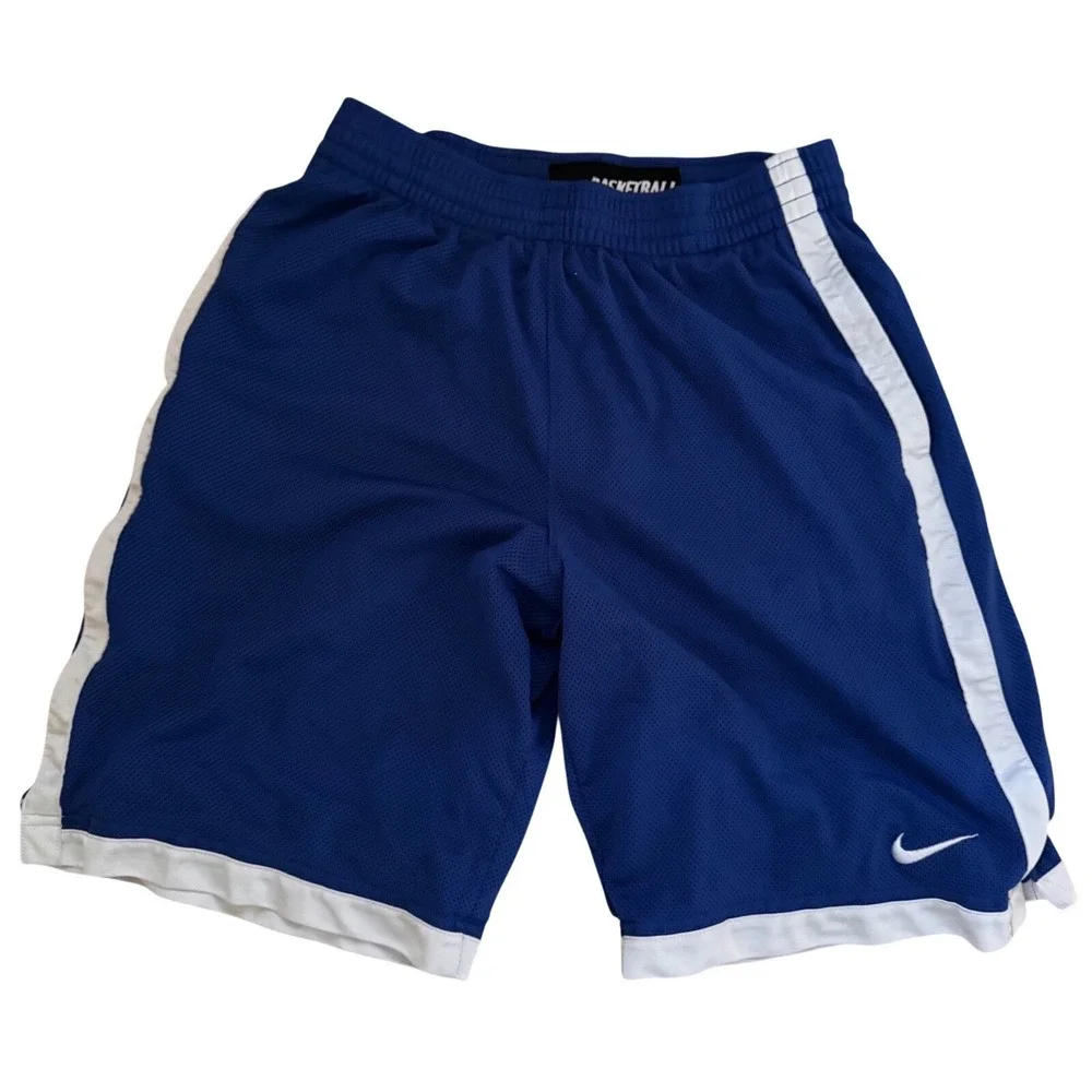 Nike‎ Basketball Mesh Shorts Men's S Royal Blue Blockette Gorpcore Athletic EUC